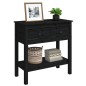Tavolo Consolle Nero 75x35x75 cm in Legno Massello di Pino Tavolo Consolle Nero 75x35x75 cm in Legno Massello di Pino
