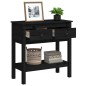 Tavolo Consolle Nero 75x35x75 cm in Legno Massello di Pino Tavolo Consolle Nero 75x35x75 cm in Legno Massello di Pino