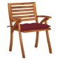 vidaXL Sedie da Giardino con Cuscini 4 pz in Legno Massello di Acacia vidaXL Sedie da Giardino con Cuscini 4 pz in Legno Massello di Acacia