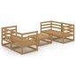 vidaXL Set Salotto da Giardino 5pz Marrone Ambra Legno Massello Pino vidaXL Set Salotto da Giardino 5pz Marrone Ambra Legno Massello Pino