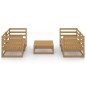 vidaXL Set Salotto da Giardino 5pz Marrone Ambra Legno Massello Pino vidaXL Set Salotto da Giardino 5pz Marrone Ambra Legno Massello Pino