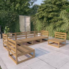 vidaXL Set Salotto da Giardino 6pz Marrone Ambra Legno Massello Pino