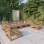 vidaXL Set Salotto da Giardino 6pz Marrone Ambra Legno Massello Pino vidaXL Set Salotto da Giardino 6pz Marrone Ambra Legno Massello Pino
