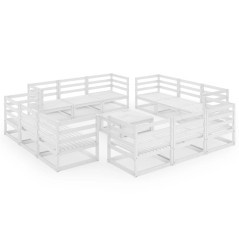vidaXL Set Divani da Giardino 13 pz Bianco in Legno Massello di Pino
