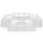 vidaXL Set Divani da Giardino 13 pz Bianco in Legno Massello di Pino