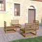 vidaXL Set Salotto da Giardino 4pz Marrone Ambra Legno Massello Pino vidaXL Set Salotto da Giardino 4pz Marrone Ambra Legno Massello Pino