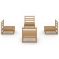 vidaXL Set Salotto da Giardino 4pz Marrone Ambra Legno Massello Pino vidaXL Set Salotto da Giardino 4pz Marrone Ambra Legno Massello Pino