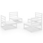 vidaXL Set Divani da Giardino 4 pz Bianco in Legno Massello di Pino vidaXL Set Divani da Giardino 4 pz Bianco in Legno Massello di Pino