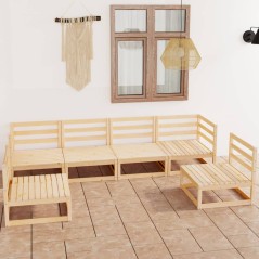 vidaXL Set Divani da Giardino 6 pz in Legno Massello di Pino