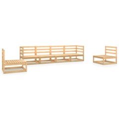 vidaXL Set Divani da Giardino 6 pz in Legno Massello di Pino