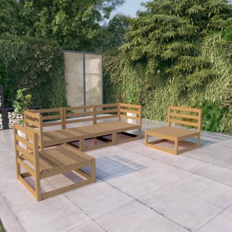 vidaXL Set Salotto da Giardino 5pz Marrone Ambra Legno Massello Pino
