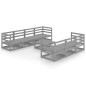 vidaXL Set Divani da Giardino 8 pz Grigio in Legno Massello di Pino