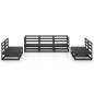 vidaXL Set Divani da Giardino 7 pz Nero in Legno Massello di Pino vidaXL Set Divani da Giardino 7 pz Nero in Legno Massello di Pino