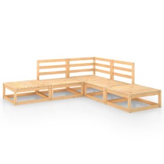 vidaXL Set Divani da Giardino 5 pz in Legno Massello di Pino