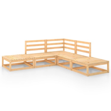 vidaXL Set Divani da Giardino 5 pz in Legno Massello di Pino
