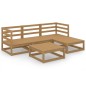 vidaXL Set Salotto da Giardino 5pz Marrone Ambra Legno Massello Pino vidaXL Set Salotto da Giardino 5pz Marrone Ambra Legno Massello Pino