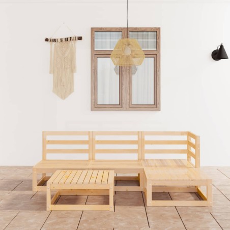 vidaXL Set Divani da Giardino 5 pz in Legno Massello di Pino
