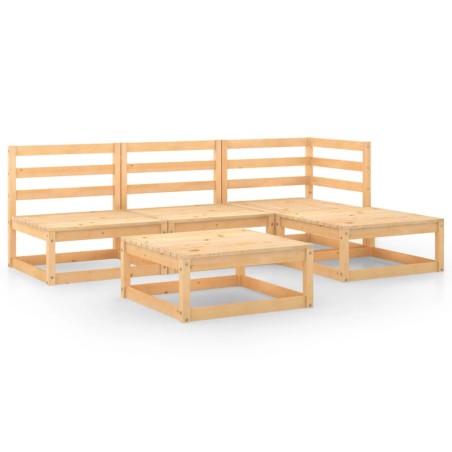 vidaXL Set Divani da Giardino 5 pz in Legno Massello di Pino