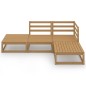 vidaXL Set Salotto da Giardino 4pz Marrone Ambra Legno Massello Pino vidaXL Set Salotto da Giardino 4pz Marrone Ambra Legno Massello Pino