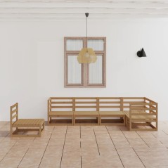 vidaXL Set Salotto da Giardino 6pz Marrone Ambra Legno Massello Pino