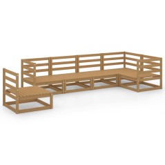 vidaXL Set Salotto da Giardino 6pz Marrone Ambra Legno Massello Pino