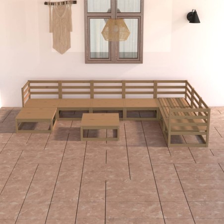 vidaXL Set Salotto da Giardino 8pz Marrone Ambra Legno Massello Pino