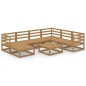 vidaXL Set Salotto da Giardino 8pz Marrone Ambra Legno Massello Pino vidaXL Set Salotto da Giardino 8pz Marrone Ambra Legno Massello Pino