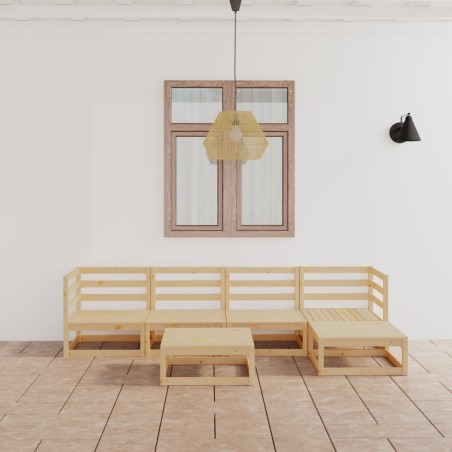 vidaXL Set Divani da Giardino 6 pz in Legno Massello di Pino