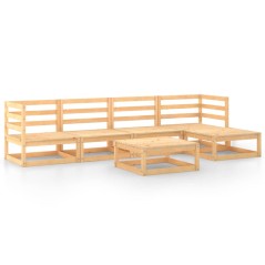 vidaXL Set Divani da Giardino 6 pz in Legno Massello di Pino
