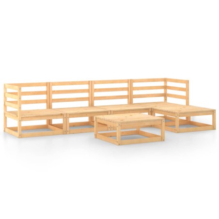 vidaXL Set Divani da Giardino 6 pz in Legno Massello di Pino