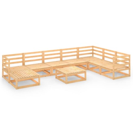 vidaXL Set Divani da Giardino 9 pz in Legno Massello di Pino