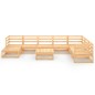 vidaXL Set Divani da Giardino 9 pz in Legno Massello di Pino