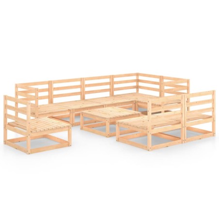 vidaXL Set Divani da Giardino 9 pz in Legno Massello di Pino