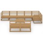 vidaXL Set Divani da Giardino 9 pz Marrone Ambra Legno Massello Pino vidaXL Set Divani da Giardino 9 pz Marrone Ambra Legno Massello Pino