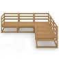 vidaXL Set Salotto da Giardino 5pz Marrone Ambra Legno Massello Pino vidaXL Set Salotto da Giardino 5pz Marrone Ambra Legno Massello Pino