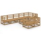 vidaXL Set Salotto da Giardino 9pz Marrone Ambra Legno Massello Pino