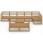 vidaXL Set Salotto da Giardino 9pz Marrone Ambra Legno Massello Pino