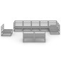 vidaXL Set Divani da Giardino 9 pz Grigio in Legno Massello di Pino vidaXL Set Divani da Giardino 9 pz Grigio in Legno Massello di Pino