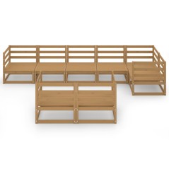 vidaXL Set Salotto da Giardino 8pz Marrone Ambra Legno Massello Pino