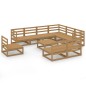 vidaXL Set Salotto da Giardino 10pz Marrone Ambra Legno Massello Pino