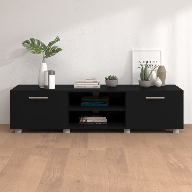 Mobile Porta TV Nero 140x40x35 cm Legno Multistrato Mobile Porta TV Nero 140x40x35 cm Legno Multistrato