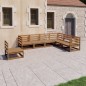 vidaXL Set Salotto da Giardino 7pz Marrone Ambra Legno Massello Pino vidaXL Set Salotto da Giardino 7pz Marrone Ambra Legno Massello Pino