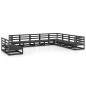 vidaXL Set Divani da Giardino 10 pz Nero in Legno Massello di Pino vidaXL Set Divani da Giardino 10 pz Nero in Legno Massello di Pino