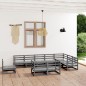 vidaXL Set Divani da Giardino 10 pz Grigi in Legno Massello di Pino
