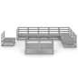 vidaXL Set Divani da Giardino 10 pz Grigi in Legno Massello di Pino