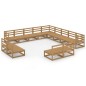 vidaXL Set Salotto da Giardino 13pz Marrone Ambra Legno Massello Pino vidaXL Set Salotto da Giardino 13pz Marrone Ambra Legno Massello Pino