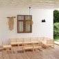 vidaXL Set Divani da Giardino 10 pz in Legno Massello di Pino vidaXL Set Divani da Giardino 10 pz in Legno Massello di Pino