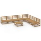vidaXL Set Divani da Giardino 9 pz Marrone Ambra Legno Massello Pino vidaXL Set Divani da Giardino 9 pz Marrone Ambra Legno Massello Pino