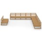 vidaXL Set Salotto da Giardino 11pz Marrone Ambra Legno Massello Pino vidaXL Set Salotto da Giardino 11pz Marrone Ambra Legno Massello Pino