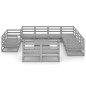 vidaXL Set Divani da Giardino 12 pz Grigio in Legno Massello di Pino vidaXL Set Divani da Giardino 12 pz Grigio in Legno Massello di Pino
